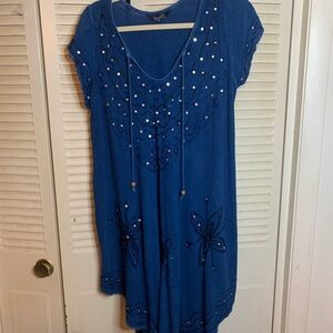 Elegant Blue Sequin Mini Dress